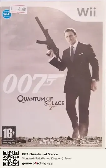 007: Quantum of Solace Nintendo Wii, United Kingdom box front