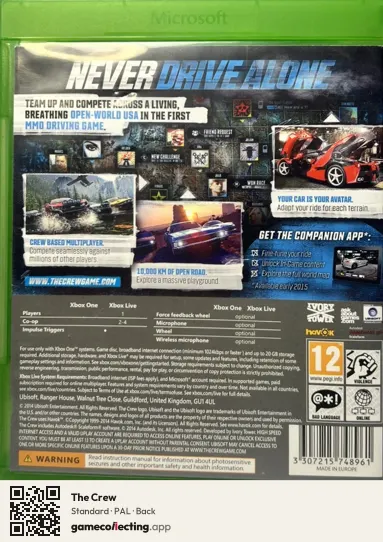 The Crew Xbox One, PAL box back