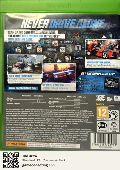 The Crew Xbox One, Germany box back