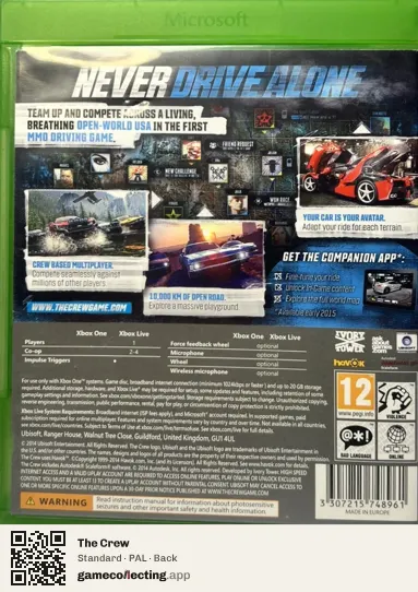 The Crew Xbox One, PAL box back