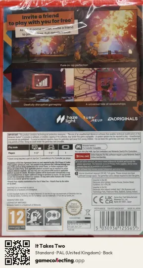 It Takes Two Nintendo Switch 2, United Kingdom box back