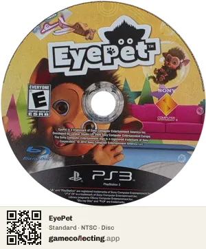 EyePet PlayStation 3, NTSC disc