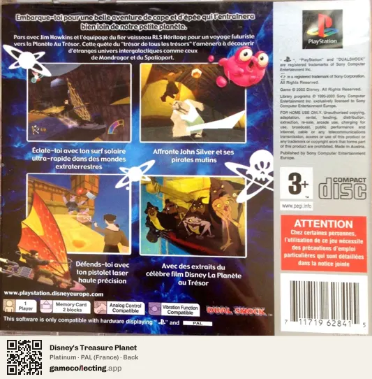 Disney's Treasure Planet PlayStation, France box back
