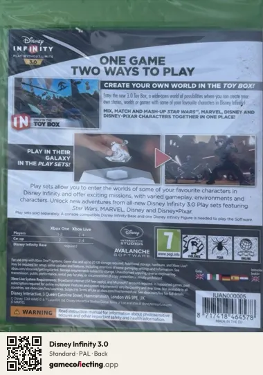 Disney Infinity 3.0 Xbox 360, PAL box back