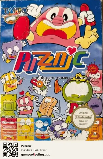 Puzznic Nintendo Entertainment System, PAL box front