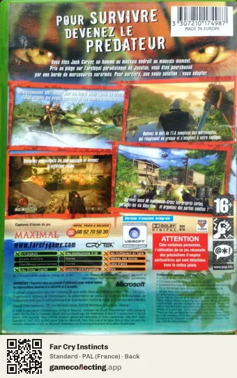 Far Cry Instincts Xbox, France box back