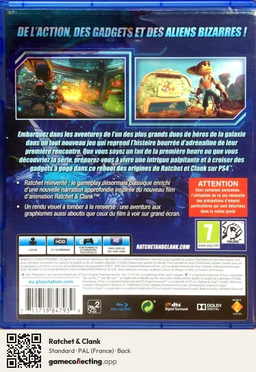 Ratchet & Clank PlayStation 4, France box back