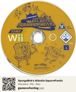 SpongeBob's Atlantis SquarePantis Nintendo Wii, PAL disc