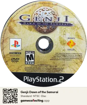 Genji: Dawn of the Samurai PlayStation 2, NTSC disc