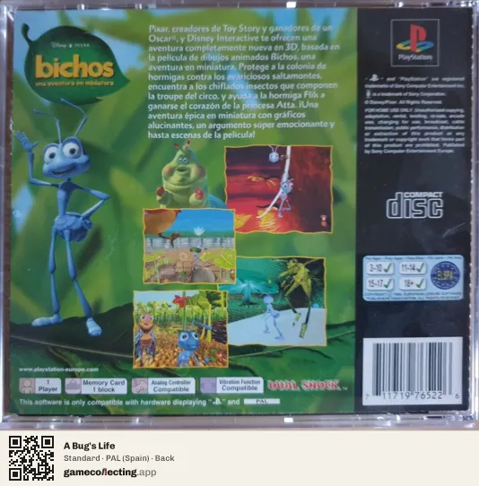 A Bug's Life PlayStation, Spain box back