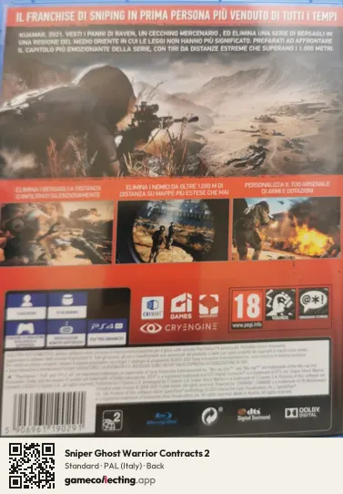 Sniper Ghost Warrior Contracts 2 PlayStation 4, Italy box back