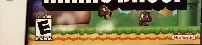 New Super Mario Bros., the ESRB box on its front