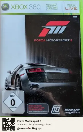 Forza Motorsport 3 Xbox 360, Germany box front