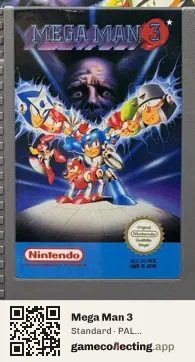 Mega Man 3 Nintendo Entertainment System, PAL cartridge label