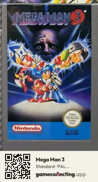 Mega Man 3 Nintendo Entertainment System, PAL cartridge label