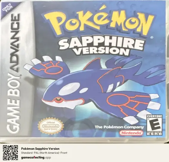 Pokémon Sapphire Version Game Boy Advance, North America box front