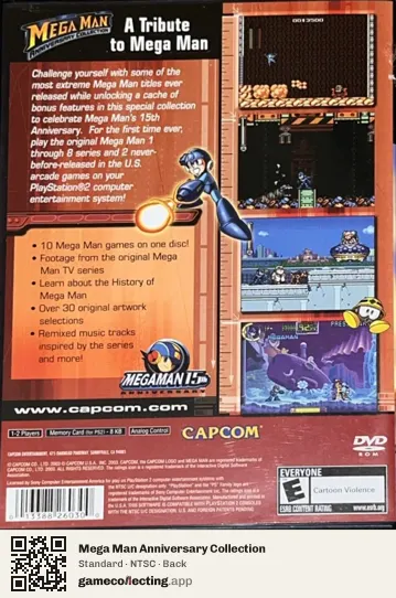 Mega Man Anniversary Collection PlayStation 2, NTSC box back