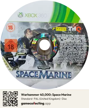 Warhammer 40,000: Space Marine Xbox 360, PAL disc