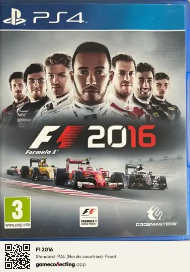 F1 2016 PlayStation 4, Nordic countries box front