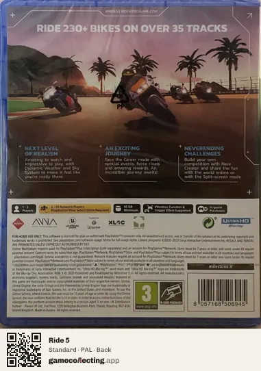 Ride 5 PlayStation 5, PAL box back