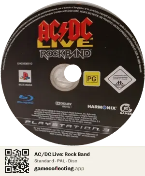 AC/DC Live: Rock Band PlayStation 3, PAL disc