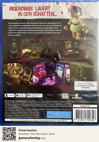 Crow Country PlayStation 5, Germany box back