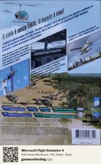 Microsoft Flight Simulator X Computer, Italy box back