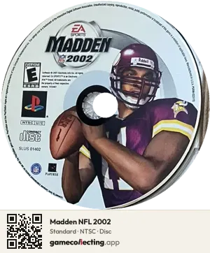 Madden NFL 2002 PlayStation, NTSC disc