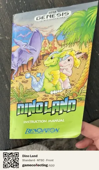 Dino Land Sega Mega Drive / Genesis, NTSC box front