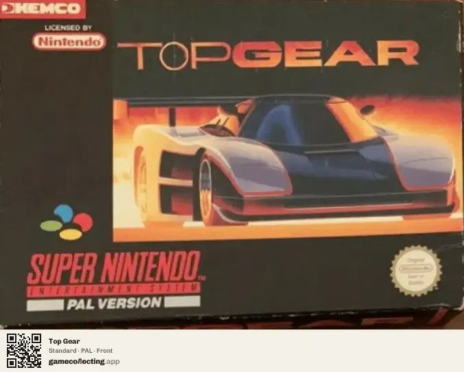 Top Gear Super Nintendo Entertainment System, PAL box front