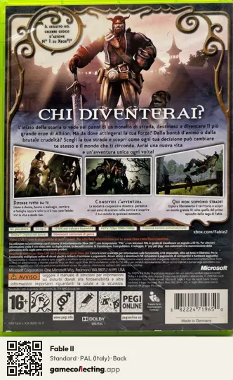 Fable II Xbox 360, Italy box back