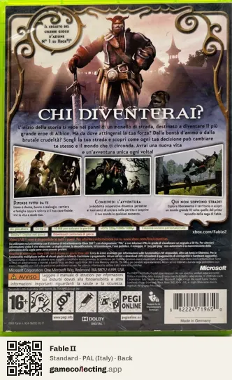 Fable II Xbox 360, Italy box back
