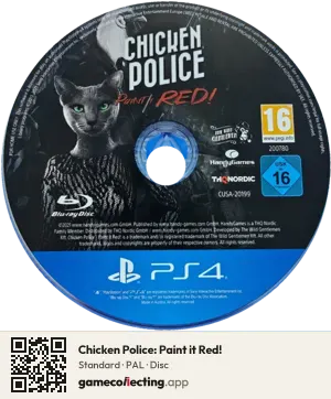 Chicken Police: Paint it Red! PlayStation 4, PAL disc