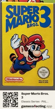 Super Mario Bros. 3 Nintendo Entertainment System, PAL cartridge label