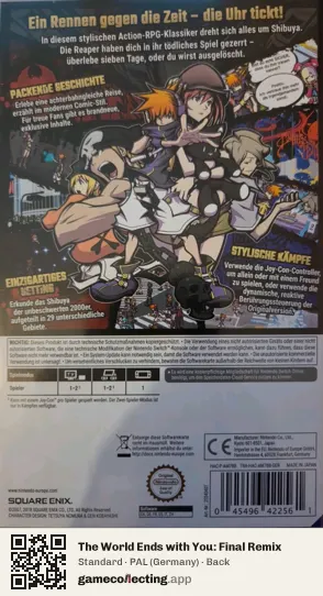The World Ends with You: Final Remix Nintendo Switch, Germany box back