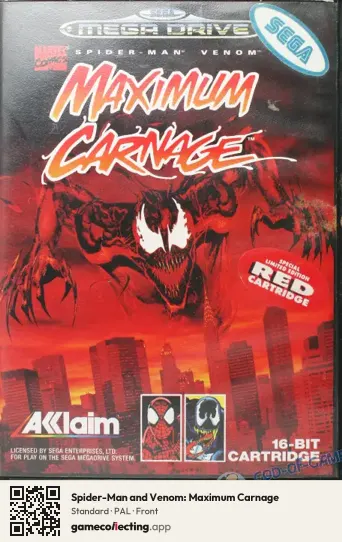 Spider-Man and Venom: Maximum Carnage Sega Mega Drive / Genesis, PAL box front