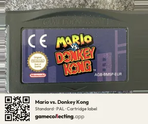 Mario vs. Donkey Kong Game Boy Advance, PAL cartridge label