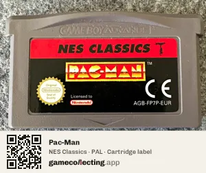 Pac-Man Game Boy Advance, PAL cartridge label