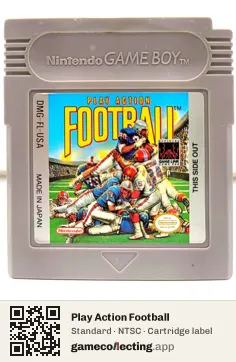 Play Action Football Game Boy, NTSC cartridge label