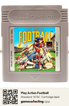 Play Action Football Game Boy, NTSC cartridge label