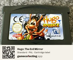 Hugo: The Evil Mirror Game Boy Advance, PAL cartridge label