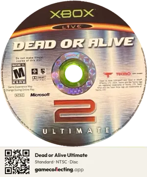 Dead or Alive Ultimate Xbox, NTSC disc