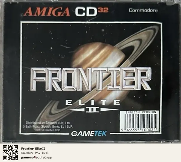 Frontier: Elite II Amiga CD32, PAL box back