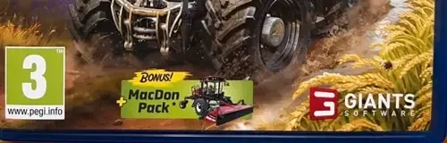 Farming Simulator 25, the PEGI square on its front