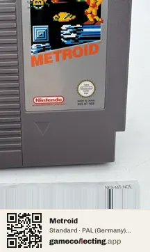 Metroid Nintendo Entertainment System, PAL cartridge label