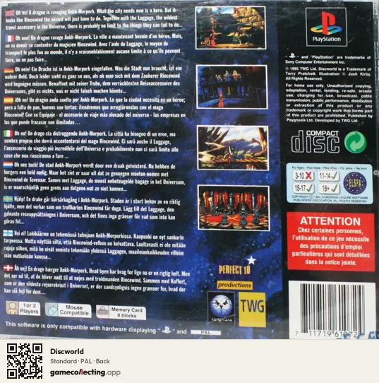 Discworld PlayStation, PAL box back