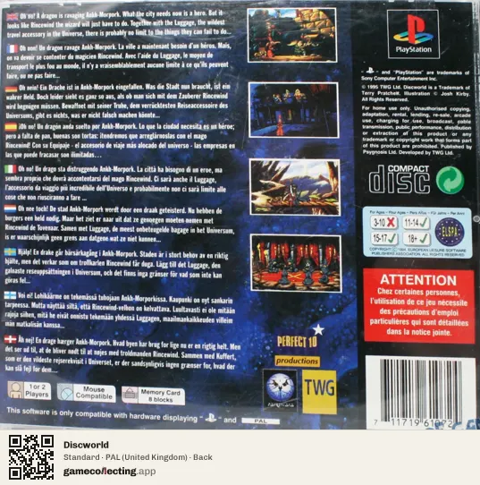 Discworld PlayStation, United Kingdom box back