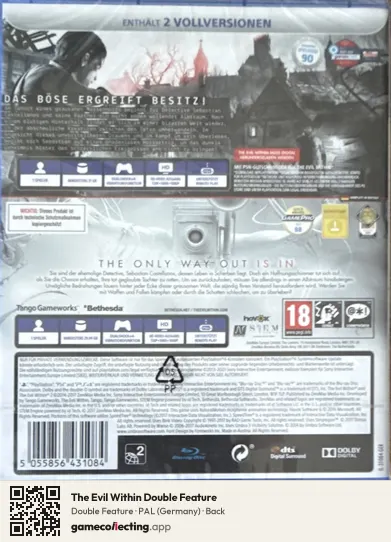 The Evil Within Double Feature PlayStation 4, Germany box back