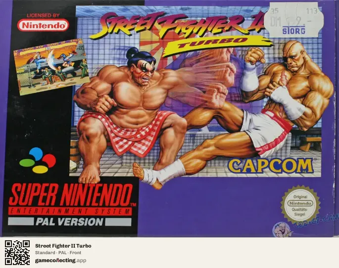 Street Fighter II Turbo Super Nintendo Entertainment System, PAL box front