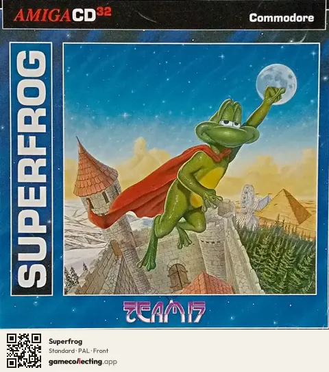 Superfrog Amiga CD32, PAL box front
